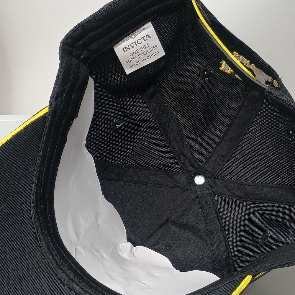 Invicta Racing Team Black & Yellow Baseball Snapback Cap - Picture 6 of 12